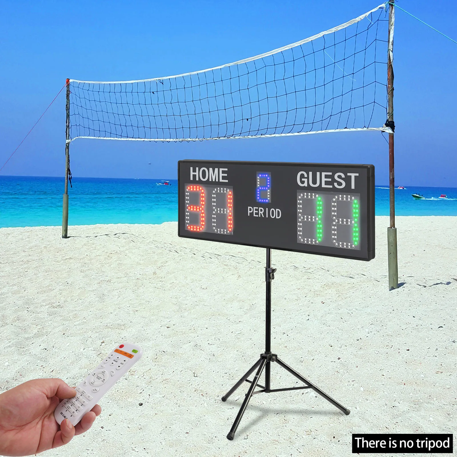 Elektronisch scorebord Draagbaar wedstrijdscorebord voor tennisbasketbal Biljart Basketbal LED-scorebord Afstand 30M