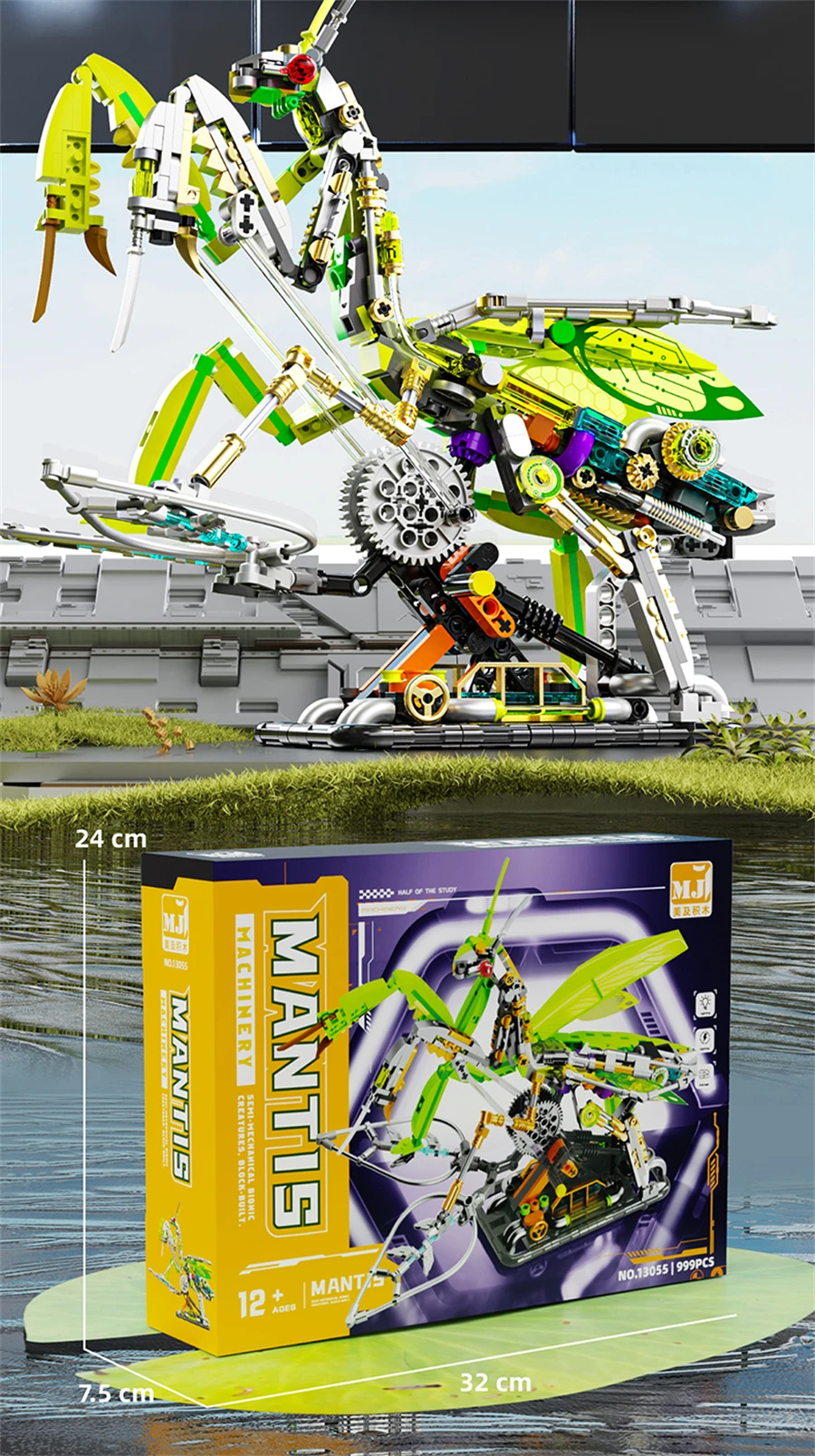 MOC Kreative Mechanische Mantis Bausteine Set Insekt Power Moto Modell Kit DIY Montage Ziegel Spielzeug Kinder Geburtstag Geschenk ​ – Detail 7