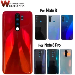 Glass For Xiaomi Redmi Note 8 Back Battery Cover Door Rear Glass For Redmi Note 8 Pro Battery Cover Housing Case With Lens+ Gule