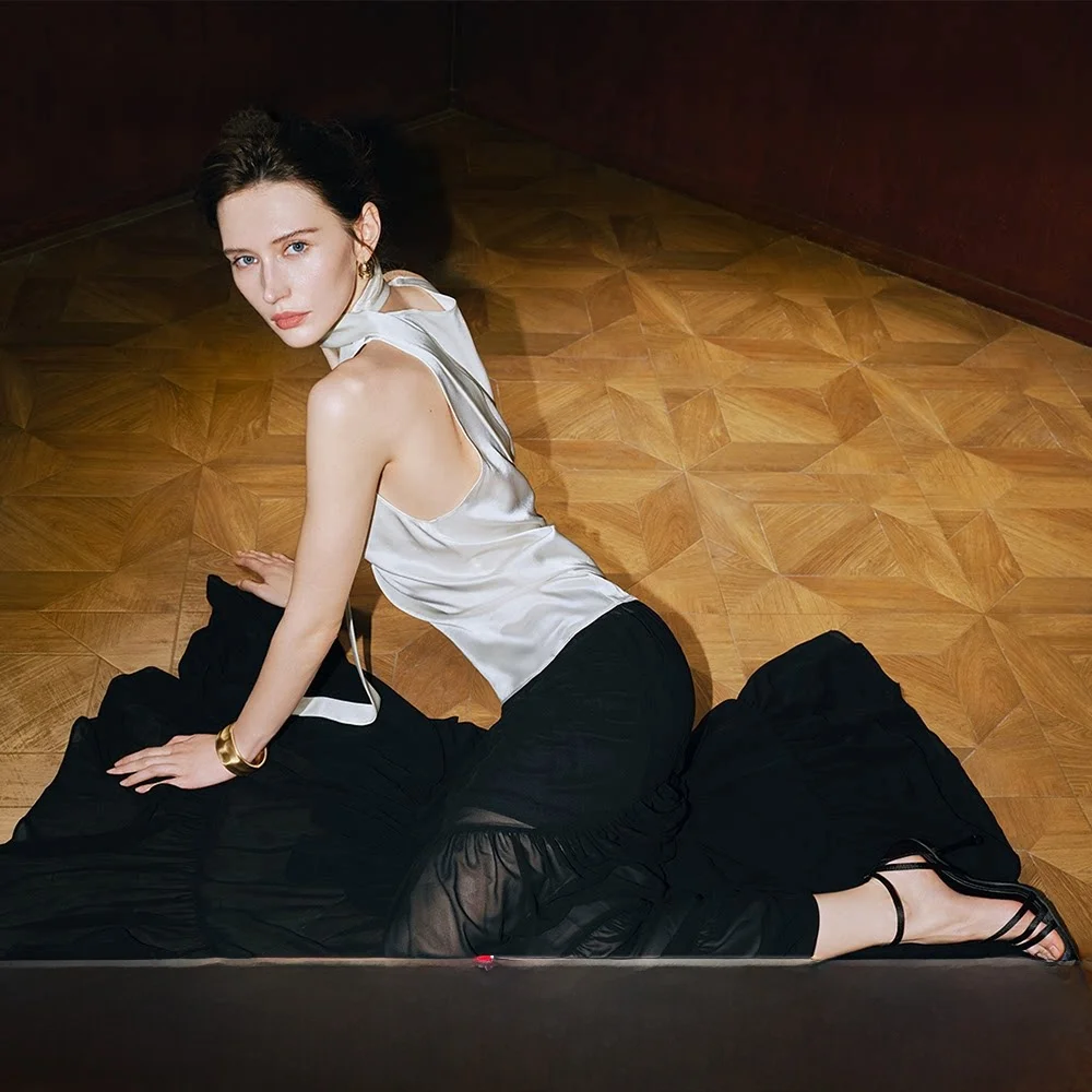 

Жилет Zyta Svel, женская элитная летняя верхняя одежда, красивый внутренний белый топ на бретельках, ацетатный свободный крой, тонкая модель