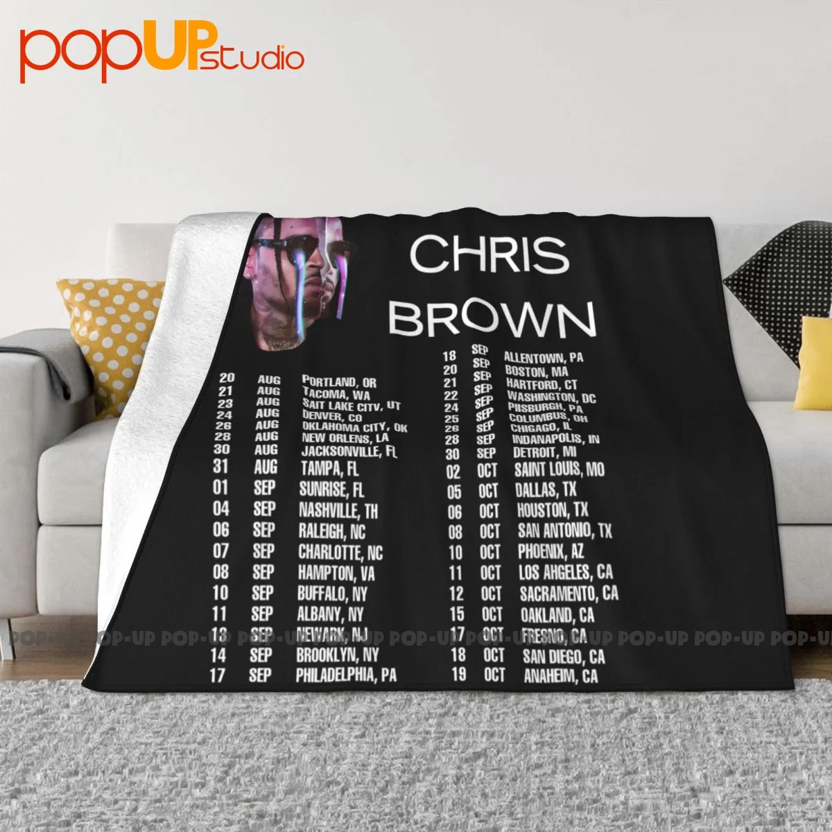 Run It Chris Brown P-525 Blanket Winter On Couch Four Seasons Bedding Supply Sleeping Sheets