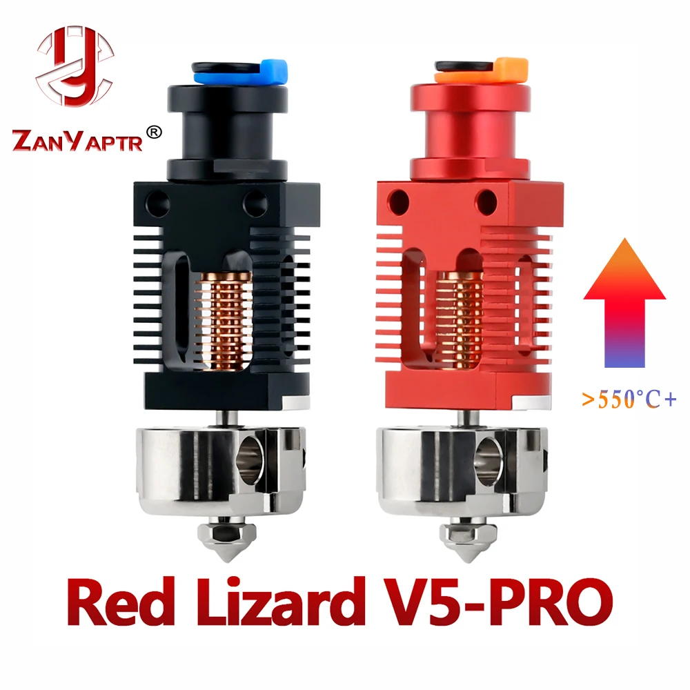 

3D Red Lizard V5 Pro V6 Hotend, Assembled Bi Metal Heat Break, Plated Copper Hotend for CR-10 CR10S Ender-3 V2 Ender-3