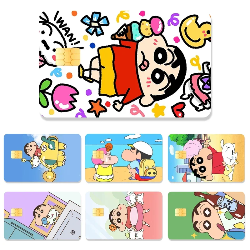 Crayon Shin-chan  Debit Bank Charge Card Protective Film Cartoon Credit Card Skin Stickers Waterproof Sticker Decoration