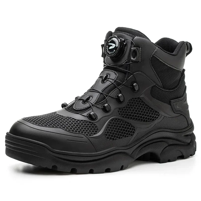 Summer Breathable Motorcycle Riding Shoes Men's Waterproof Motorcycle Riding Boots Retro Locomotive Shoes Extra Large Size37-46