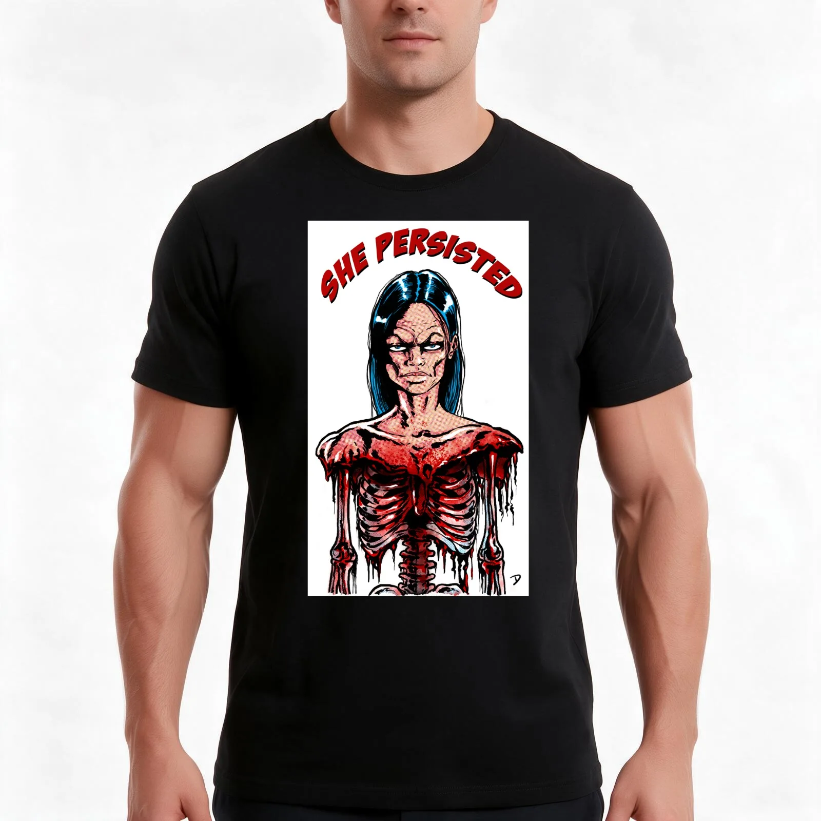 She Persisted T-Shirt, Summer Casual Cotton Tee, Oversized Streetwear Tops, Vintage Graphic Print, Loose Fit Short Sleeve