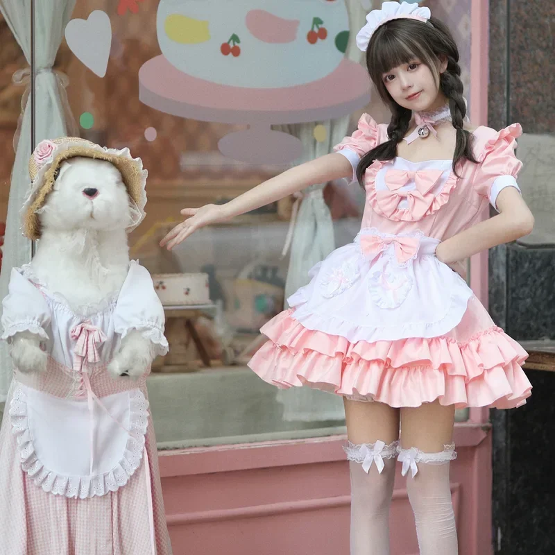 Vestido Kawaii de talla grande, disfraces de Cosplay, trajes de sirvienta dulce para colegiala, vestido victoriano de Anime, Cosplay gótico japonés de Lolita MN11