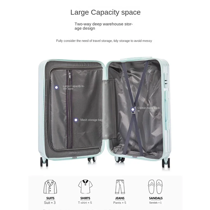 Luggage Student Female New 20 Inch Small Silent Universal Wheel Suitcase 24 Large Capacity Durable Password Trolley Box Suit