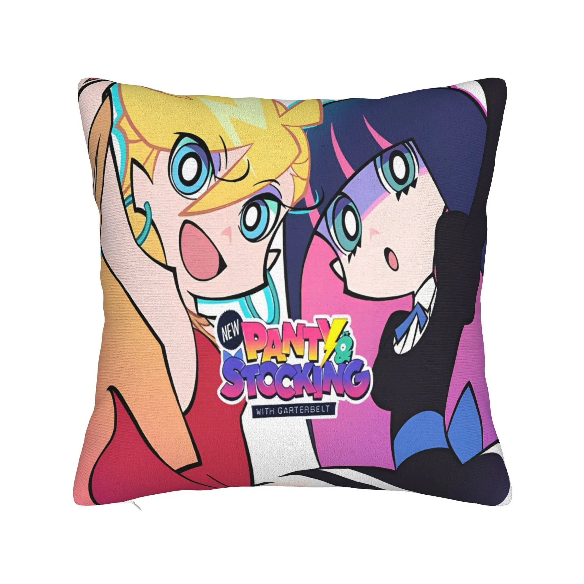 Panty Stocking with Garterbelt Square Pillow Cases Kawaii Anime Cushion Cover Awesome Decorative Pillowcase for Home 40*40cm
