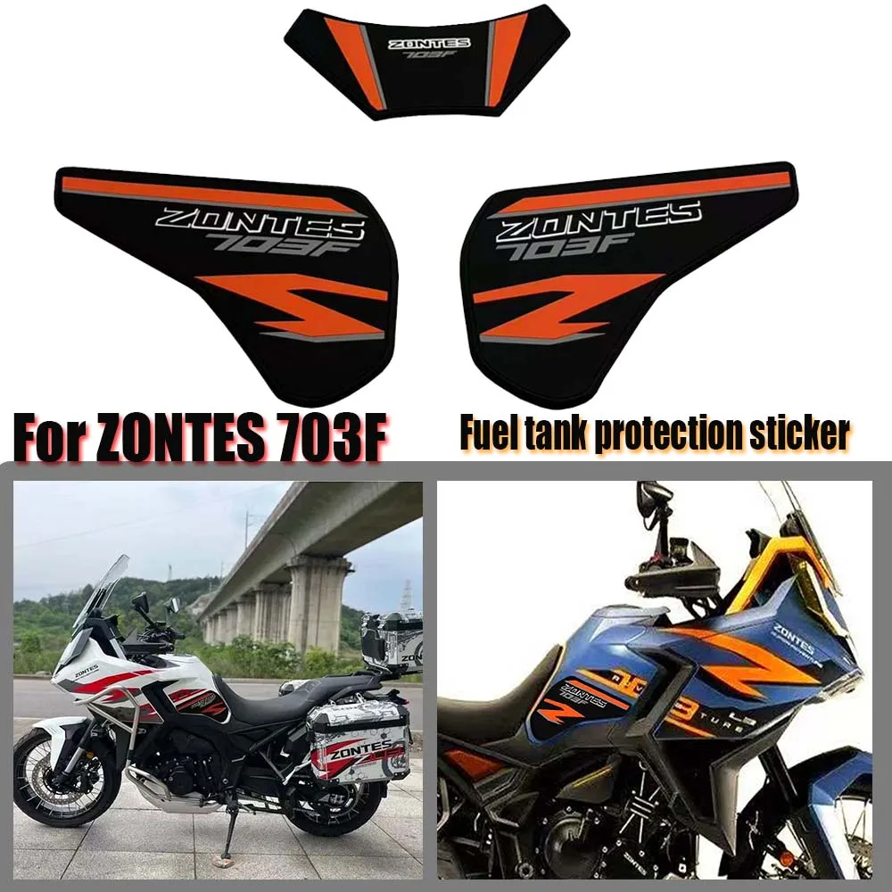 

NEW FOR ZONTES 703F 703F zontes703f 703F Motorcycle Anti Slip Fuel Oil Tank Pad Side Knee Grip Decal Protector Sticker Pads