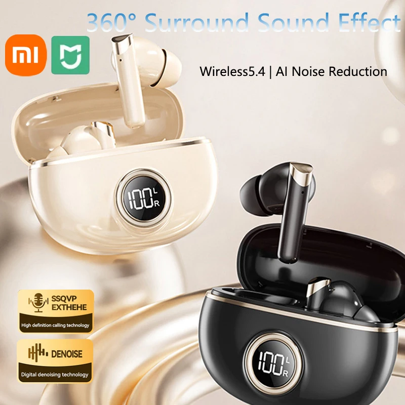 Xiaomi TWS Wireless Bluetooth Headsets 5.4 Headphones Sport Gaming Headsets Noise Reduction Earbuds Bass Touch Control For Phone