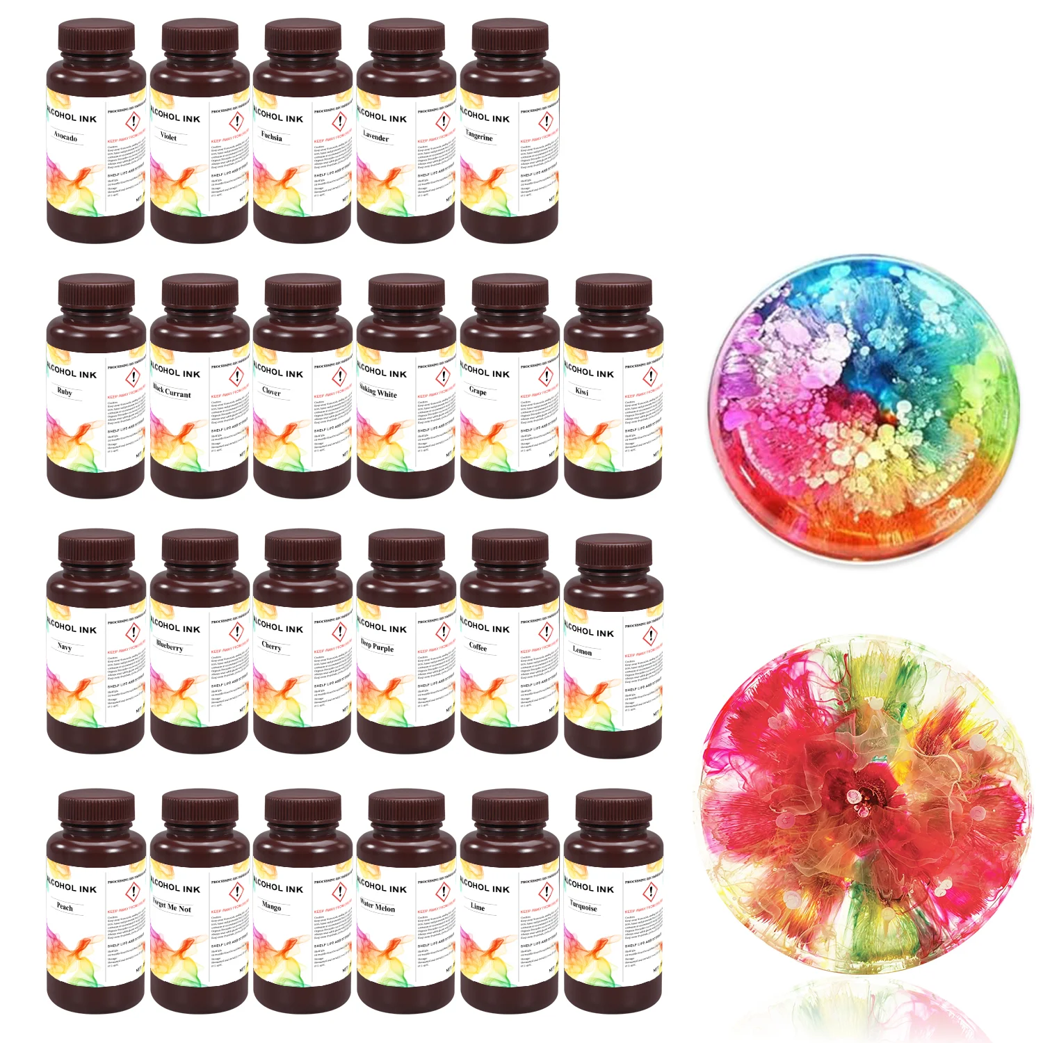 250/500/1000gConcentrated Alcohol Ink Set Vibrant Colors Alcohol-Based Resin Ink for Epoxy Resin Alcohol Paint Dye for Resin Art