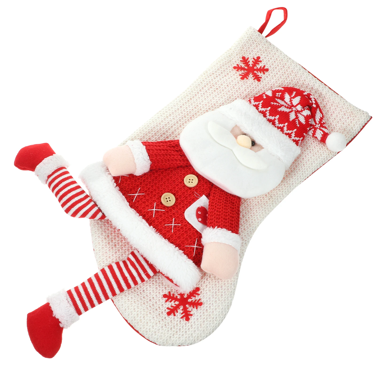 

Hanging Christmas Stocking Fireplace Red Embroidered Large Soft Xmas Tree Ornament Gift Bag For Candies Chocolate Party