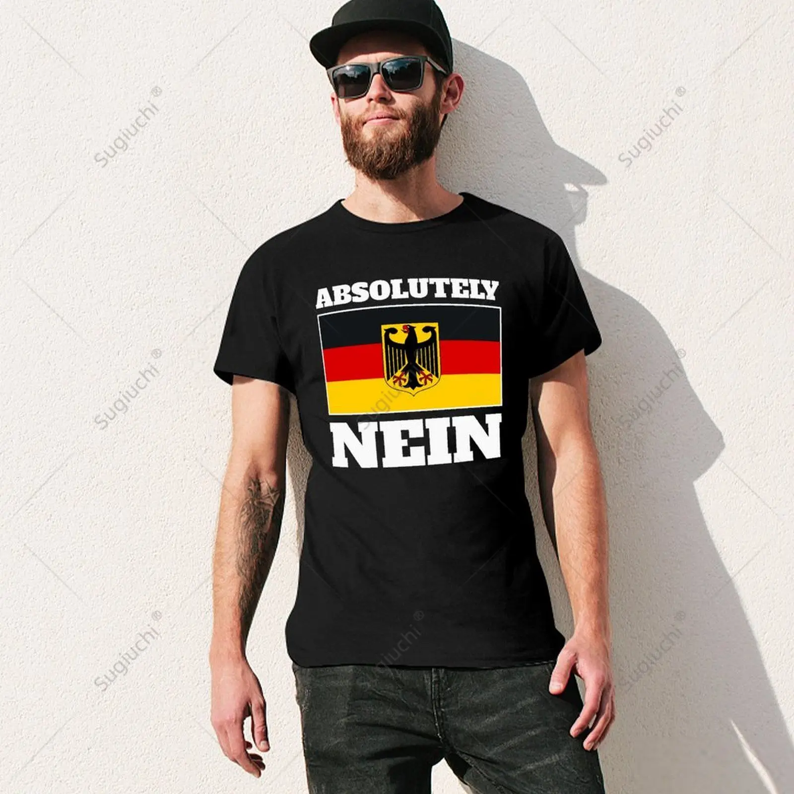 Unisex Men Absolutely Nein Flag of German Eagle Germany German Tshirt Tees T Shirts Women Boys 100% Cotton T-Shirt