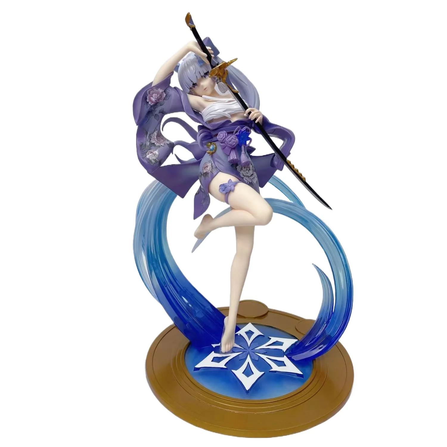 

23cm Draw the knife Kamisato Ayaka Statue model.High-quality PVC material.Desktop decoration GK Collection model