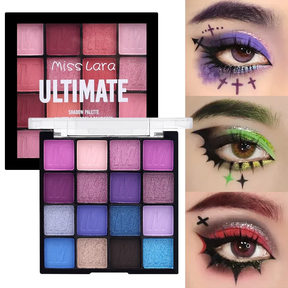 16 Colors Eyeshadow Palette Bright Jam Matte Glitter Red Green Pink Eye Shadow Long Lasting Eye Shadow Makeup Cosmetics