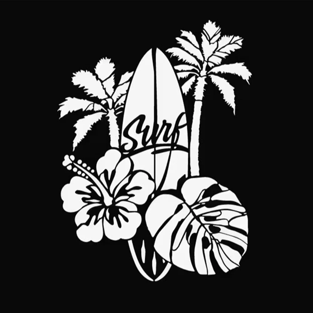Pegatinas de vinilo para coche de Surf Tropical, calcomanías impermeables para SUV, camión, viajes en la playa, accesorios de decoración para ventana y carrocería de verano