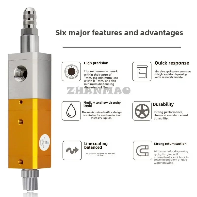 QLH31 Glue Valve Backsuction Pneumatic Precision Glue Dispensing Machine Anti Drip High Viscosity Silicone Valve UV Glue Valve