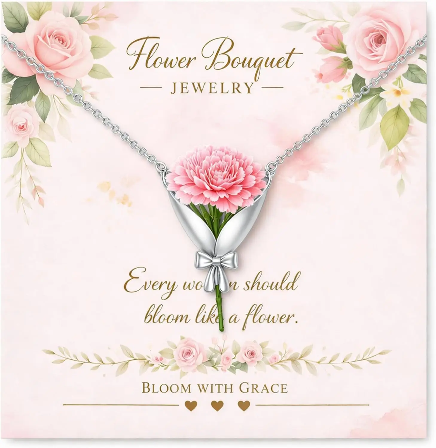Flower Bouquet Necklace DIY Bouquet Necklace Wearable Mini Vase Necklaces for Flower Holder Insert Dried or Real Blooms Jewelry