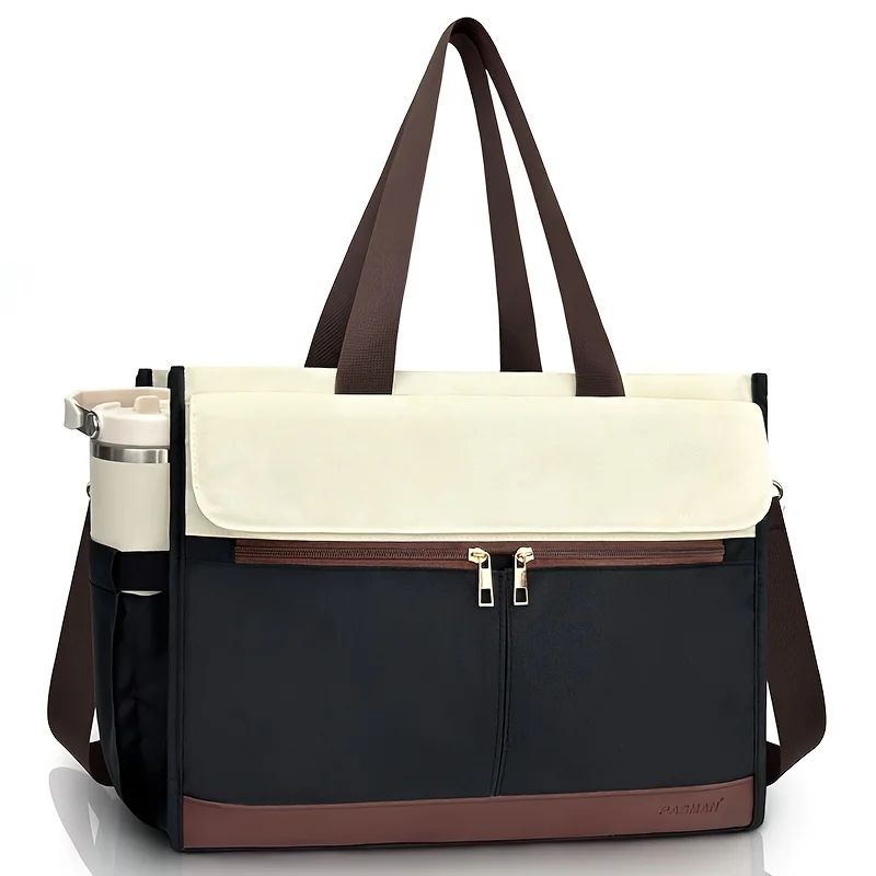 حقيبة حمل غداء معزولة للنساء مع حزام كتف - صندوق غداء مبرد مانع للتسرب من قماش أكسفورد