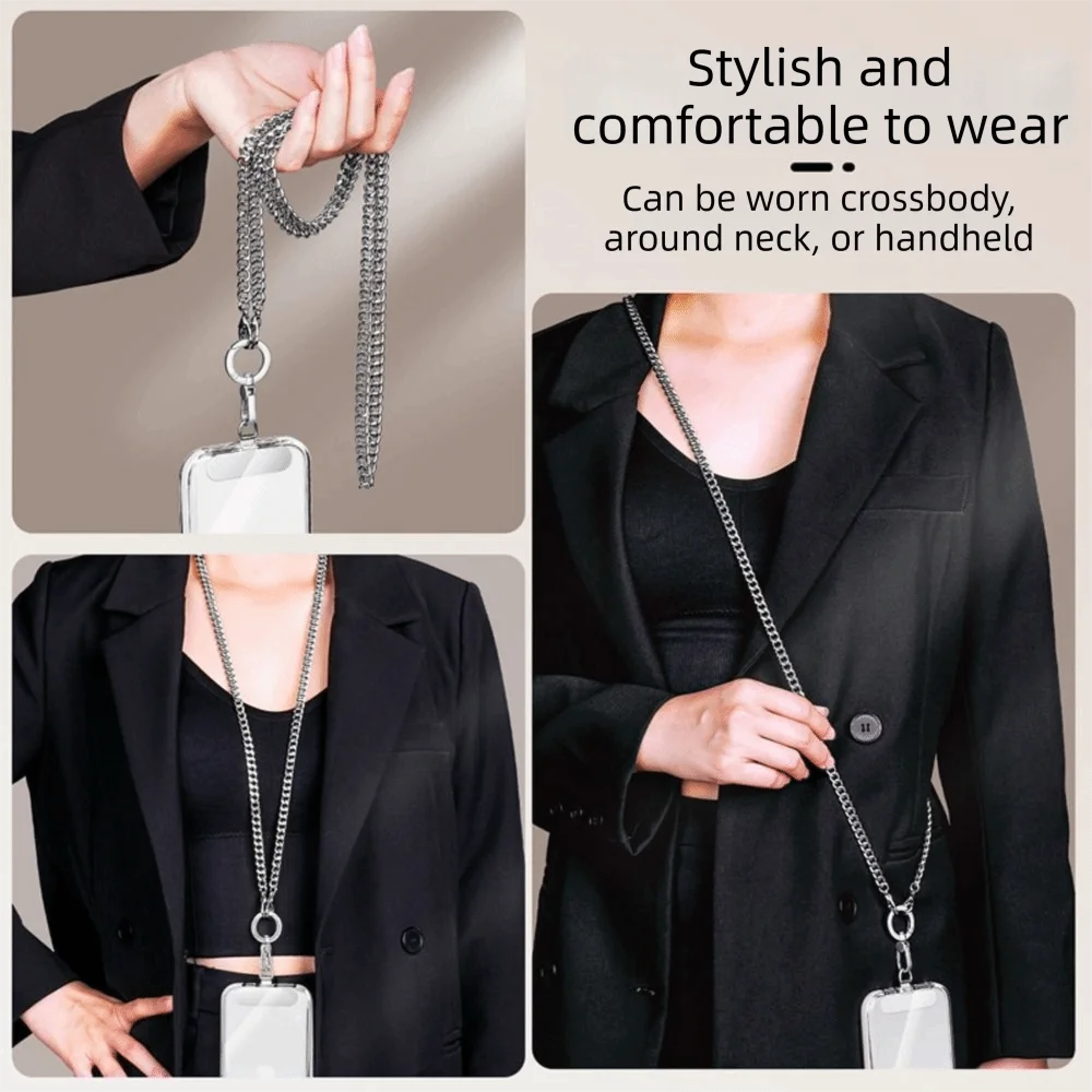 

Fashion 360° Rotation Universal Phone Lanyard Creative Luxury Metal Phone Keychain Phone Anti-lost Rope Phone Accessories