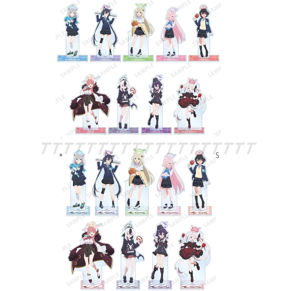 Game Sunaokami Shiroko Serika Izayoi Nonomi Takanashi Hoshino Figure Doll Anime Acrylic Stand Model Plate Cosplay Toy for Gift