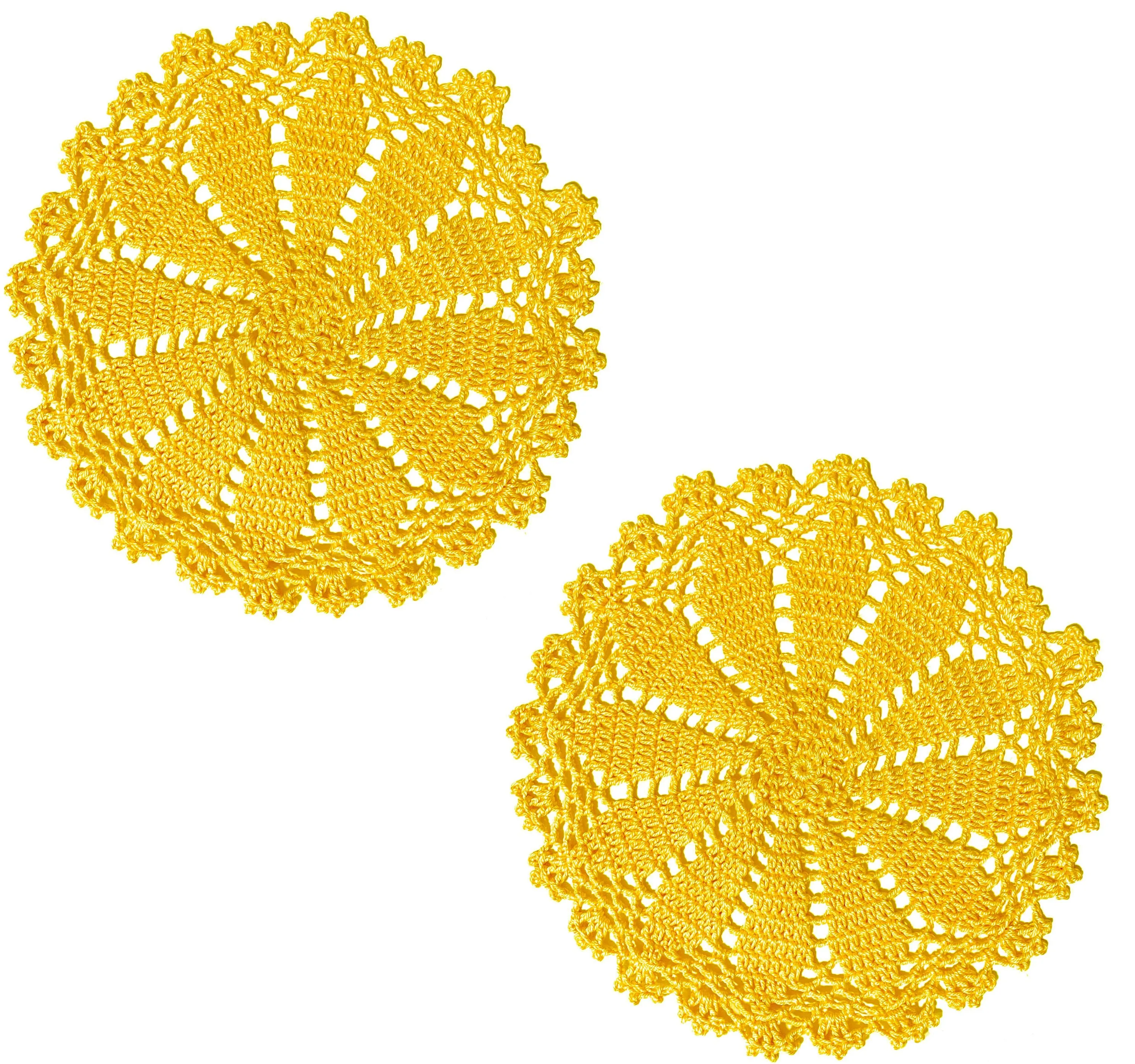 BomHCS   Doilies Handmade Round Crochet Lace Doilies Table Placemats Vase Pads Mats Doily2pcs