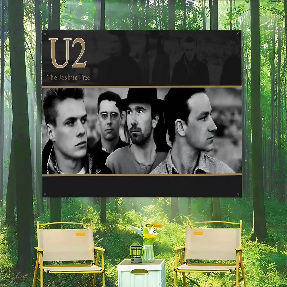 Classic Rock Band U-U2 Large Size Flags Printing Patterns Interesting Birthday Party Decorations Banner