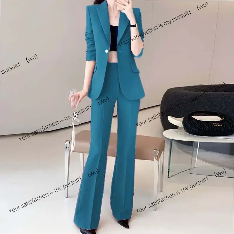 ZOCI-เสื้อเบลเซอร์ผู้หญิงสำหรับฤดูใบไม้ผลิและฤดูใบไม้ร่วง กางเกงสีส้ม ชุดสองชิ้นสำหรับใส่ทำงาน ชุดสูทลำลองสำหรับผู้หญิง แจ็คเก็ตและกางเกงสำหรับธุรกิจ
