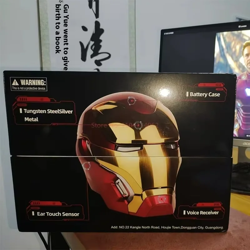 Iron Man Helmet 1:1 Mk5 Touch Sensing Remote Control Voice Control Black Technology Peripheral Electric Wearable Open Helmet