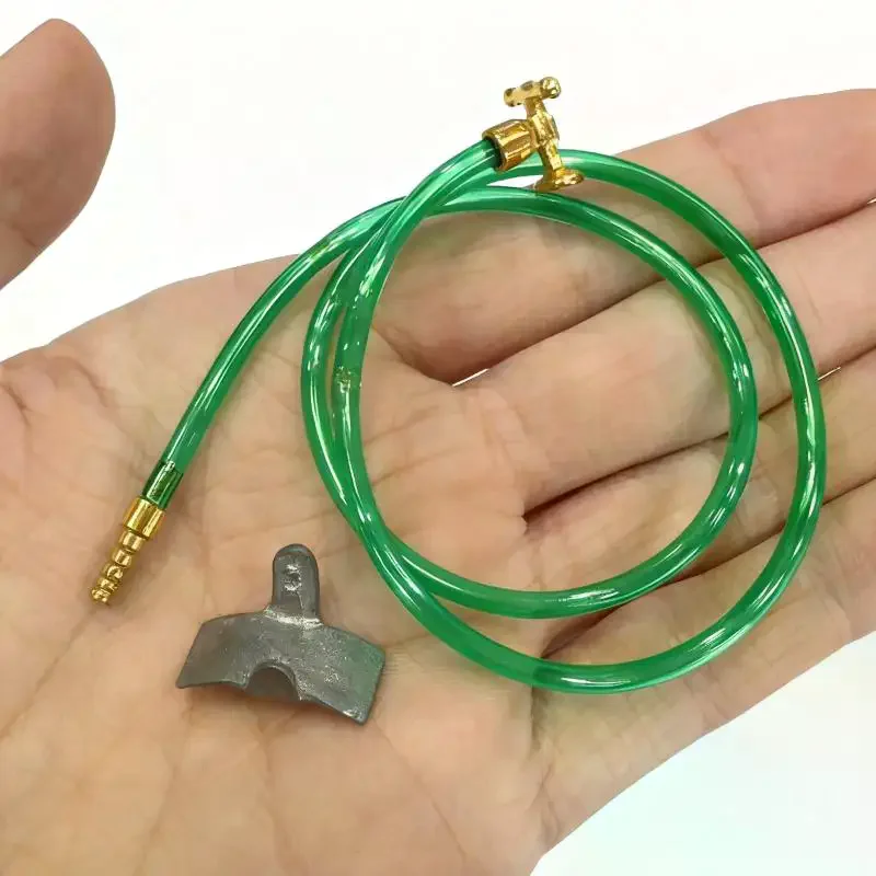 1 conjunto de simulação casa de bonecas em miniatura pá enxada forcado e ferramenta de reparo de tubulação de água jogar acessórios de jardim de fadas ferramentas agrícolas