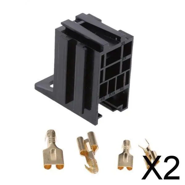 2x12V 4 Pin 30 Amp Automotive Relay Socket Holder Mounting Base with Terminals