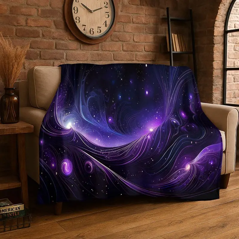 Dream Universe Galaxy Space Stars Black Hole Milky Way Flannel Blanket Soft Throw Blanket for Bedroom Living Room Bed Picnic Nap
