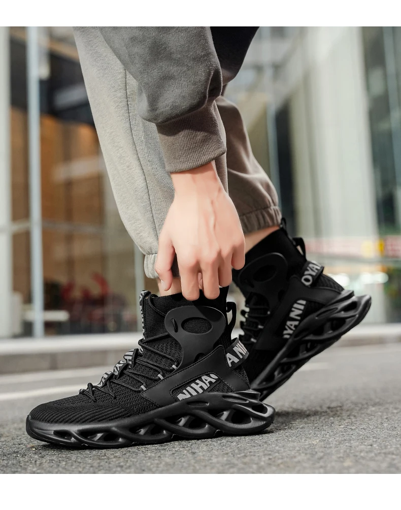 Herren-Freizeitschuhe, modische Laufschuhe, rutschfeste Offroad-Schuhe, Rennschuhe, atmungsaktive, dämpfende Sneakers, Mesh-Trainer für Paare – Detail 4