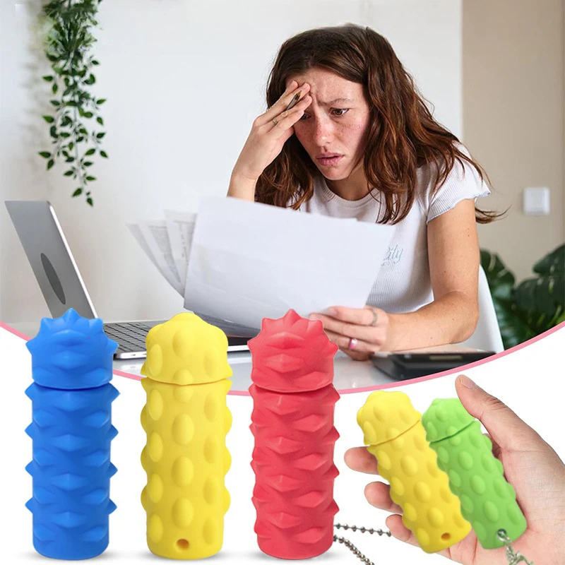シリコーン減圧マッサージキーホルダー回転可能な感覚ストレス軽減マッサージャー大人のポケットガジェット 3D スパイクグリップ