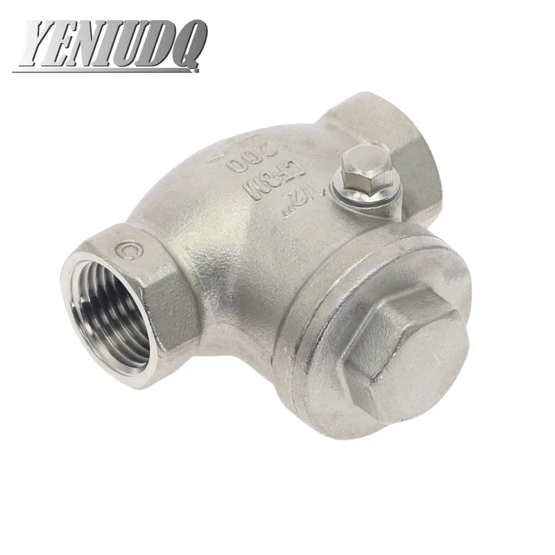 304 Stainless Steel Female Thread 1/4 3/8 1/2 1 3/4 Horizontal Type Swing Check Valve Screw Swing One-way Non-return Valves