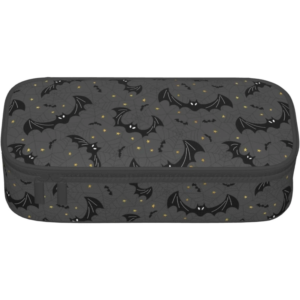 

Black Bats Spider Web Pencil Case Small Item Storage Bag Pen Holder Stationery Pouch School Office Travel Daily Storage