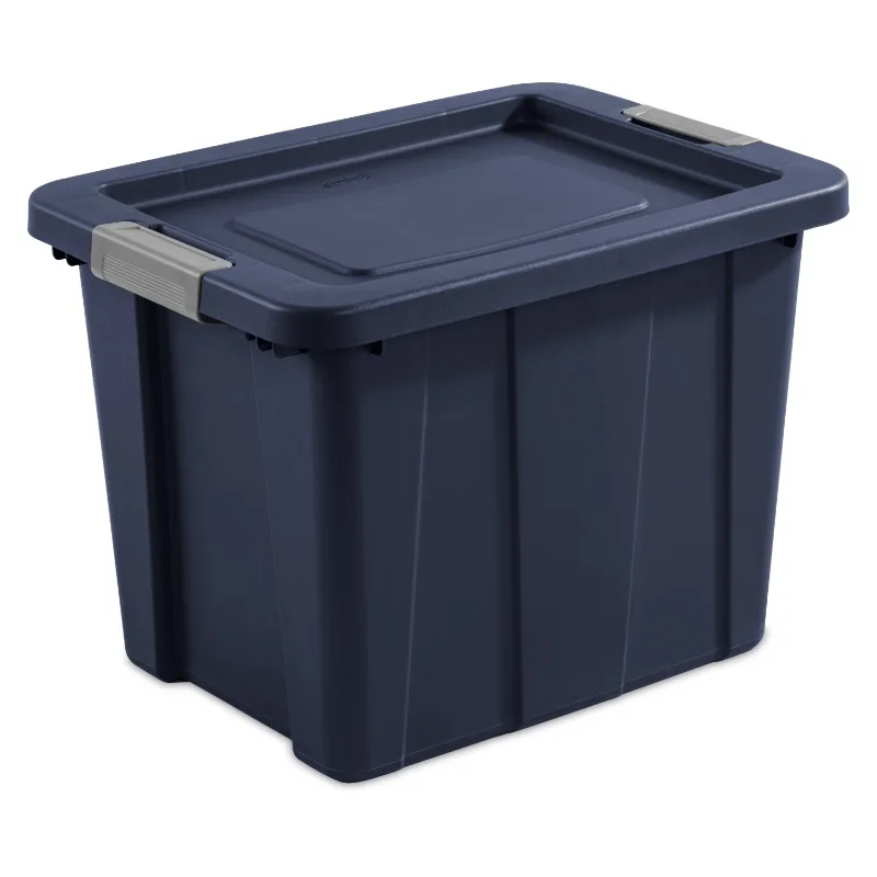 

18 Gallon Dark Indigo Latching Tuff1 Tote,Stackable Bin with Latch Lid,Plastic Container to Organize Garage,Base and Lid2 Piece