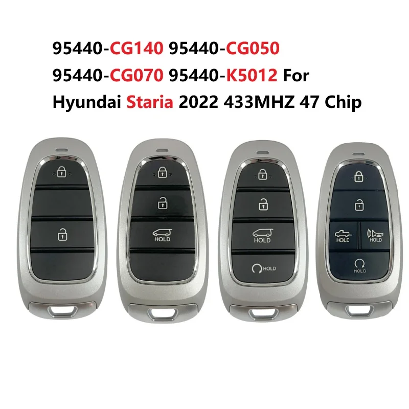 

Номер детали 95440-CG140 CG050 CG140 K5012 для Hyundai Staria 2022, умный дистанционный ключ, 3 кнопки, 433 МГц, 47 чипов FCC FOB-4F25