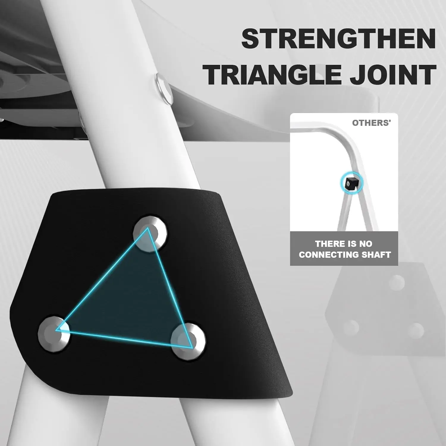 Ladder with Handrails, Folding Step Stool Portable Steel Ladder for Adults for Home Kitchen Library Office, White