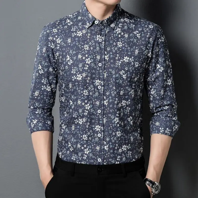 Men\'s long sleeve shirt All cotton printed casual wear comfortable breathable top high quality spring and summer fashion trend