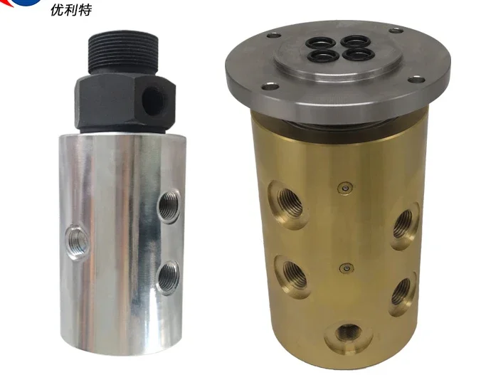 Two channel multi channel stainless steel carbon steel aluminum rotary adapter for guiding hydraulic oil