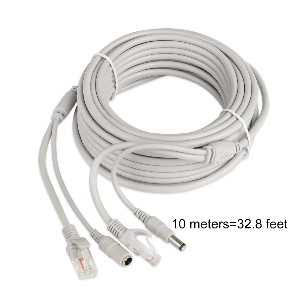 ESCAM 30m/20m/15m/10m/5m RJ45 + DC 12V Power Lan Cable Cord Network Cables for CCTV network IP Camera