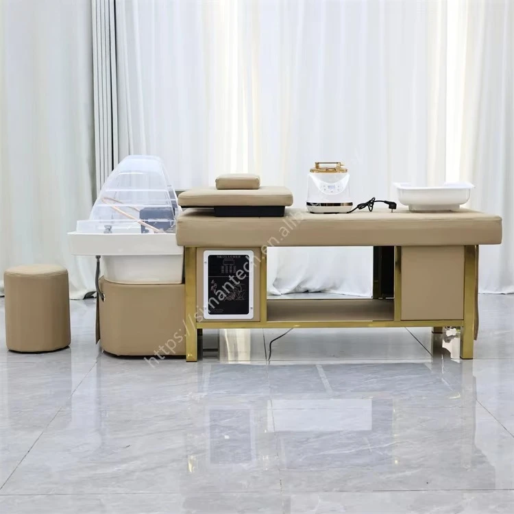 Seaman Best Selling Salon Japanese Head Spa Shampoo Bed Electric Curved Head Physiotherapy Shampoo Thai Massage Bed Stainles