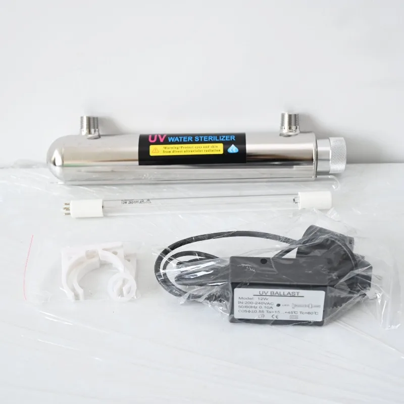 220v-12w-stainless-steel-pipeline-uv-sterilizer-automatic-water-vending-machine-purifier-accessory-high-efficiency-disinfection