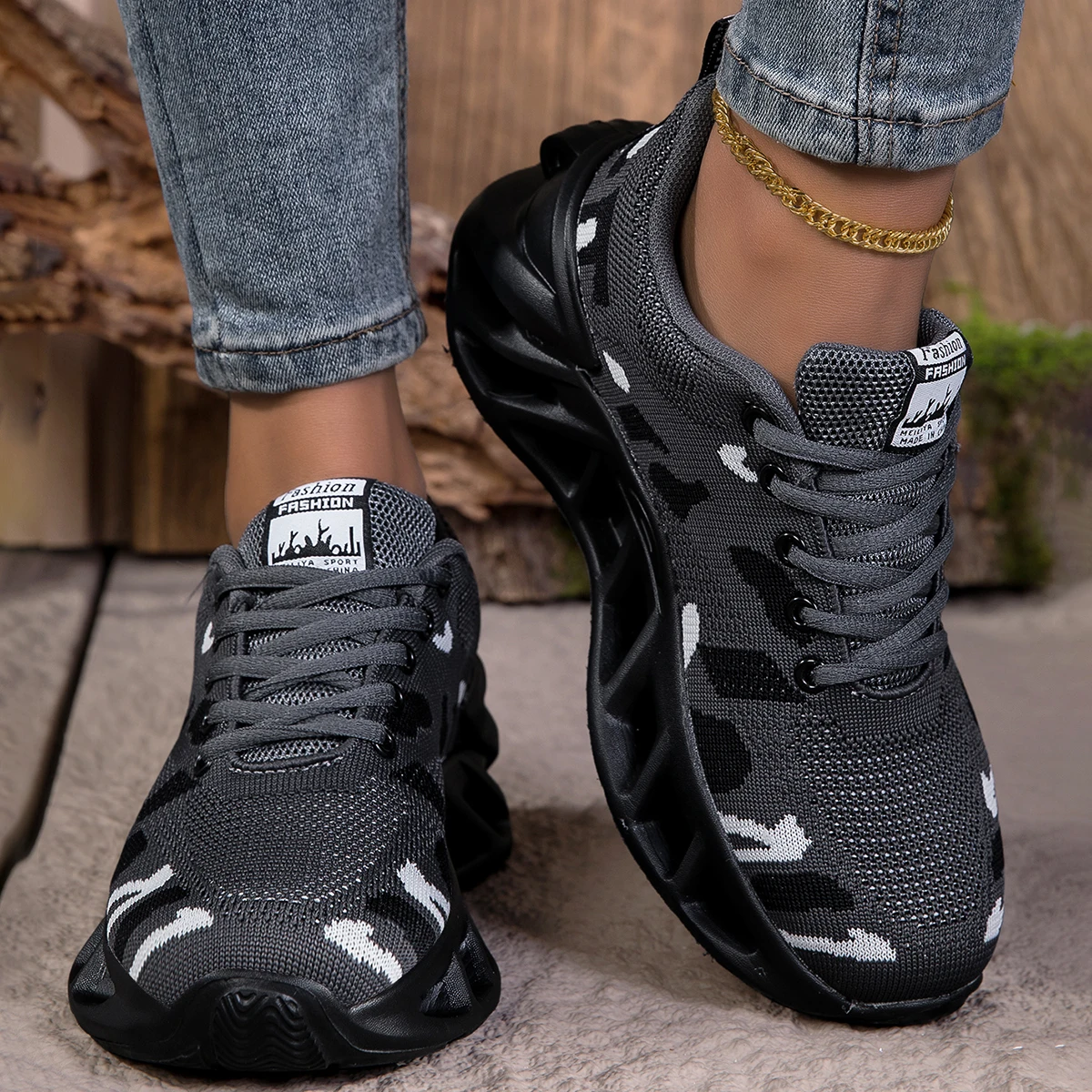 ELUVA Damen-Sneaker, atmungsaktiv, leicht, Laufschuhe, rutschfest, verschleißfest, bequem, Damen-Wanderschuhe, Damen – Detail 3