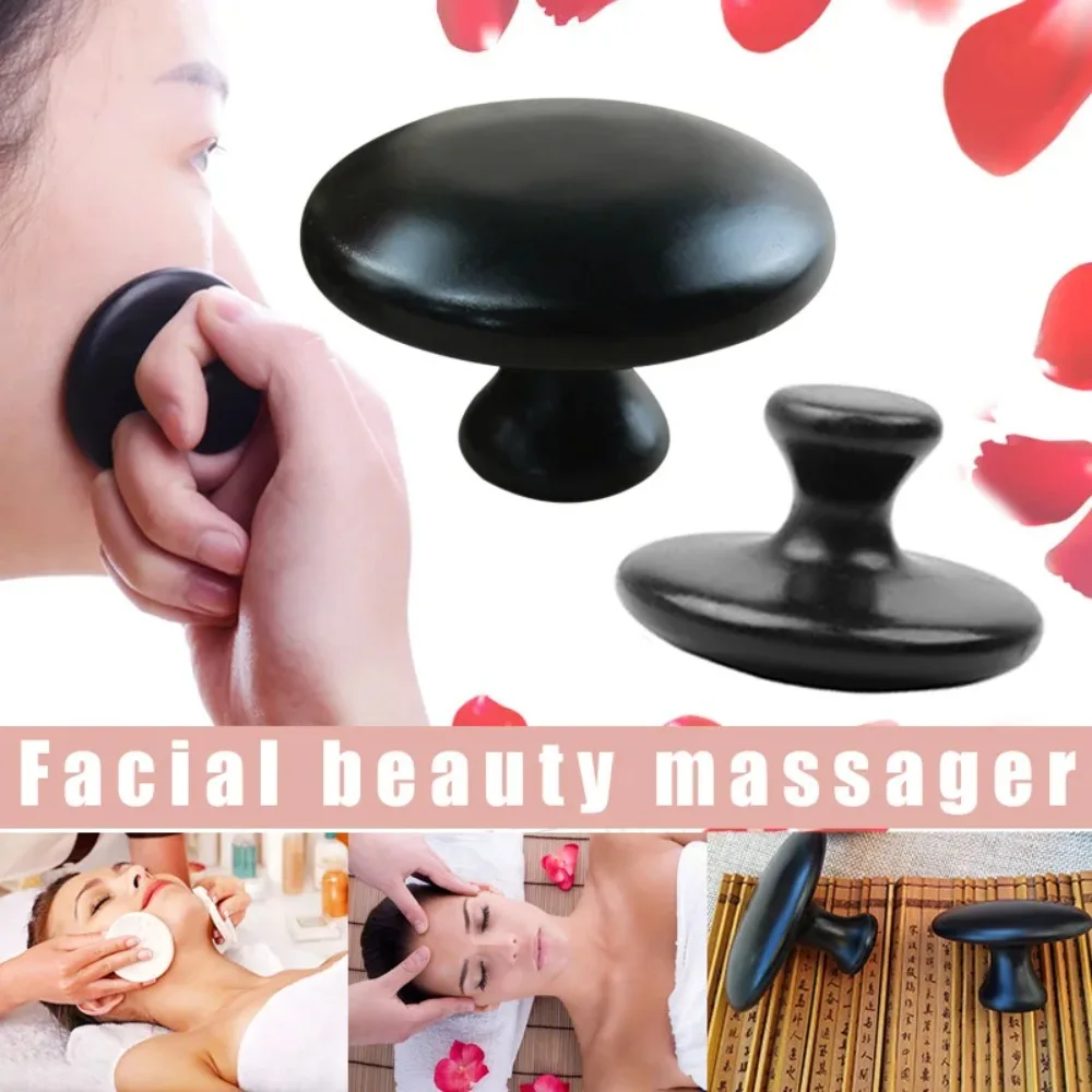 Smooth Mushroom Shape Face Massage Stone Lava Basalt Hot Stone for Spa Massage Therapy Spa Body Facial Massage Stone