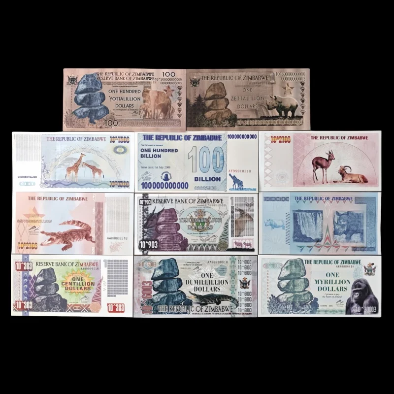 

Набор памятных банкнот Зимбабве, 11 шт., нециркуляционная валюта, подарочный набор для творческих коллекционных предметов