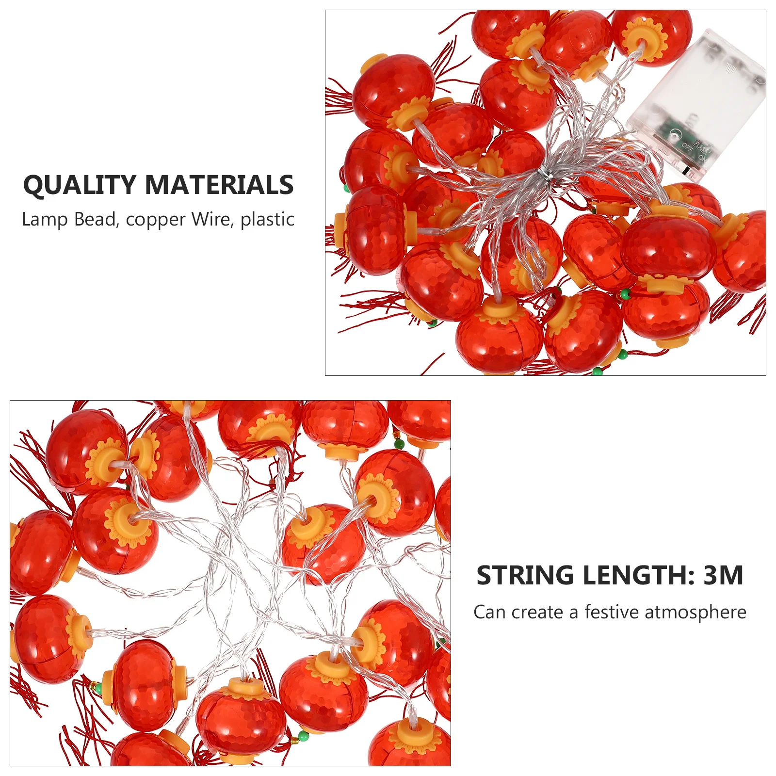 

Lantern Light String 3M Red Led Chinese Style Festive Decoration Party Home Garden Outdoor Holiday Scene Layout Ramadan Spring
