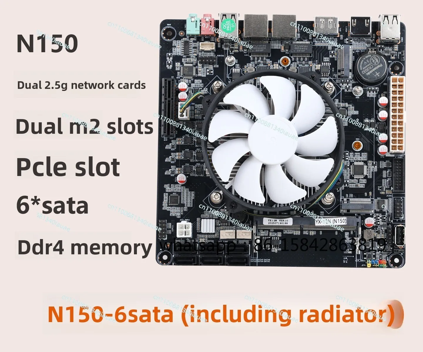 N150 NAS Motherboard Dual 2.5G LAN PCIe Slot Dual M.2 NVMe SSD Home Network Storage Server Mainboard view 3
