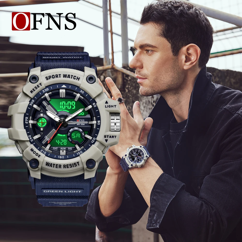 OFNS Luxury Multi Functional Men\'s Sports Watches Outdoors Military Waterproof Digital Watch Men\'s Wristwatch Relogios Masculino